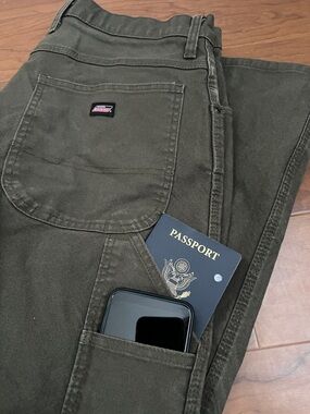 Dickies Men's Dark Olive Cargo Pants with Utility Pockets